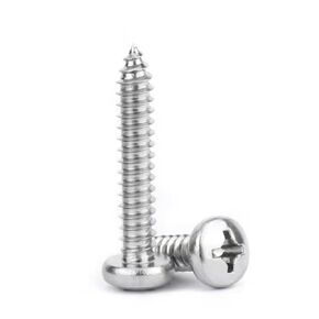 #8 X 1 Phillips Pan Head Self Tapping Screw, Pan Head Sheet Metal Screws Wood Screws, Stainless Steel 304 (18-8), 50pcs