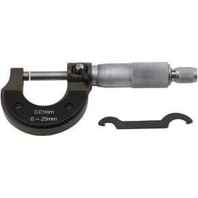Joyzan Outside Micrometer, Alloy Professional Metric Inch Measuring Tool Set High Precision Graduation Thickness Gauge 0.01mm Resolution Accuracy 0 to 25mm Range Ratchet Stop Machinist Industrial