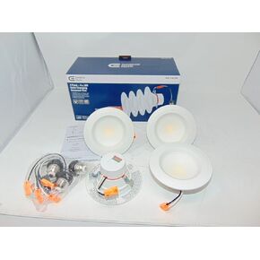Commercial Electric (4-Pack) 4 in. Matte White Integrated LED Recessed Trim