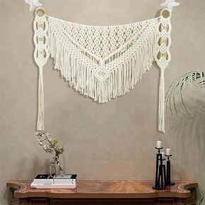 kiido Large Macrame Wall Hanging Boho Tapestry Curtain Fringe Woven Bohemian Wall Decor Home Decoration for Apartment Bedroom Living Room Gallery Baby Nursery-Blossom 35.4" W X 26" H