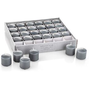 Grey Unscented Votive Candle - Set of 30 | Bulk Pack for Weddings, Bridal Showers or Home Parties and Centerpieces