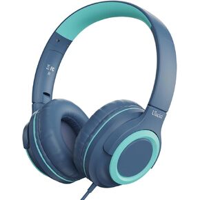 Kids Headphones,Kids Headphones for School,Headphones for Kids with Volume Limit of 94 db,Wired Children Headphones for Travel/Tablet Adjustable Headband Foldable(Blue)