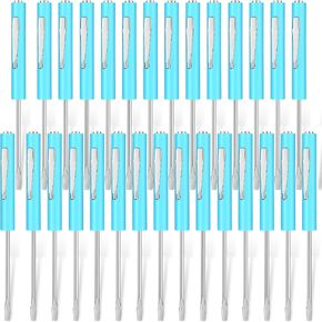 30 Pcs Pocket Screwdriver Mini Tops and Pocket Clips Magnetic Slotted Screwdriver Pocket with Magnet Small Slotted Screw Driver for Mechanical Electrician Technician Repair Tool(Blue)