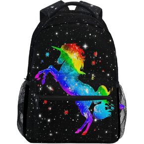 Unicorn Student Backpack for Teen Boys Girls Magic Rainbow Galaxy School Bag Bookbag Travel Laptop Daypack Book bag Shoulder Bag for Kids Elementary