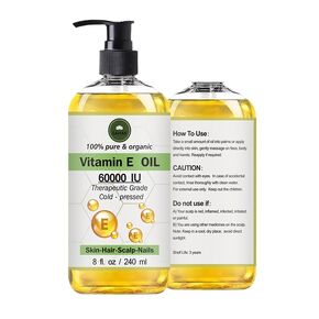 SAHAK, Natural Vitamin E Oil |100% Pure, Cold-Pressed, 60000 IU, Organic, Hexane Free & Non-GMO, Vitamin E Oil for Hair, Scalp, Skin and Body, Men and Women-240 ml (8 oz),