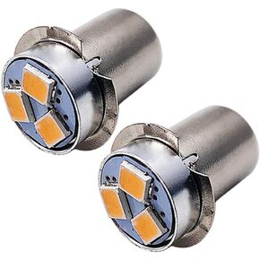 Ruiandsion 2pcs P13.5S LED Bulb 3V White 2835 3SMD Chips LED Bulb Upgrade for Flashlights Torch Light,Non-Polarity