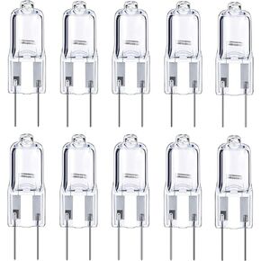 10 Pack G6.35 35 Watt 35W 12V 12 Volt JC6.35 Bi-Pin JC6.35 Type Halogen Light Bulb JC6.35