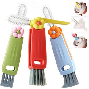 3Pcs, 3 in 1 Cup Lid Cleaning Brush, 2024 New Portable Cleaning Brush Set for Baby Bottle Cup Mouth Gap, Multifunctional Cleaning Brush Cup Lid Cleaner
