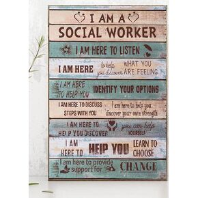 Retro Metal Tin Sign 5.5 X 8 Inches I Am A Social Worker Poster Social Worker Office Decor School Social Worker Office Gift Worker Office Wall Art Funny Wall Decor Nostalgic Arts Decor Home Decor