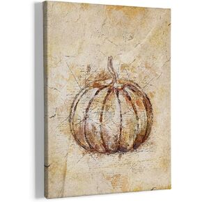 HIWX Fall Decorations For Home,Fall Wall Art Canvas,Fall Autumn Pumpkin Canvas Wall Art Decor,Vintage Fall Autumn Pumpkin Framed Wall Art Artwork Home Decoration For Living Room Bedroom 11x14 Inch