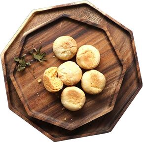 Set of 2 Acacia Wooden Serving Tray Vegetable Fruit Platter Decor Wood Trays Square Dessert Plates Food Dish Serving Platters Cheese Board Party Trays Charger Plate Wooden Charcuterie Boards Platters
