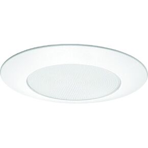 Juno V3040N PW VuLITE Stippled Opal Lens Shower with Reflector, 6 Inch, Plastic White