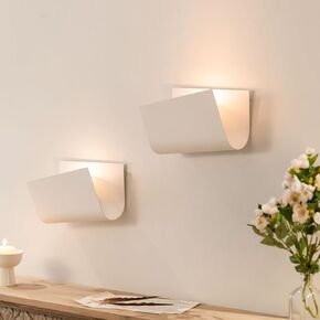 Aimto Wall Sconce Candle Holder Metal Hanging Wall Decorations Wall Candle Holder for Home,Living Room, Bathroom, Dining Room Set of 2（White