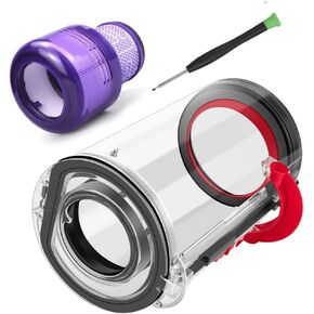 Upgraded Large Dust Bin Compatible with Dyson V11, V15, SV14, SV15, SV22 Vacuum Cleaner, With a Filter, Not Fit for V10/V12 or Small Dust Bin