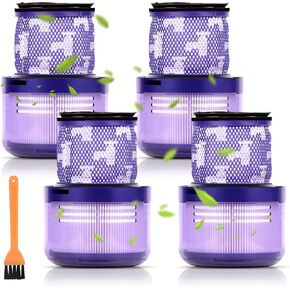 (4 Pack) Replacement Vacuum Filters Compatible With V11 Animal V11 Torque Drive V11 Complete V11 Extra V11 Absolute V11 Cordless V15 V15s Detect SV22 SV28 SV14 SV15 SV17, Compare to 970013-02