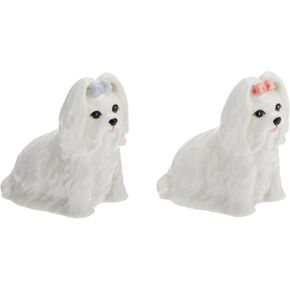 Cosmos Gifts Ceramic Maltese Salt and Pepper Set, 2-7/8-Inch