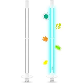 Qualirey 2 Pcs 14" UV Light Replacement Bulb 4 Pin Base UV Lamp 18W UV Light for AC 254NM UV Light 24V, 120V and 220V UV Light Bulb House UV Replacement Bulb for AC HVAC