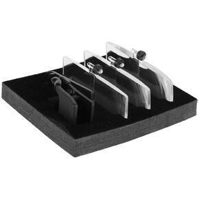 Clip-On Magnifier, 1.5x 2.5x 3.5x Magnification Plastic Case Clip-on Glasses Type Magnifier Magnifying Glass