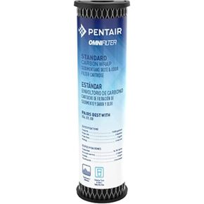 Pentair OMNIFilter TO1 Carbon Water Filter, 10-Inch, Standard Whole House Carbon Wrap Sediment and Taste & Odor Replacement Filter Cartridge, 10" x 2.5", 5 Micron, Pack of 1