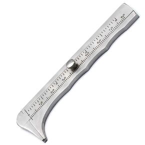 Retro Vernier Caliper Mini Sliding Pocket Caliper Metal Double Scale for Measuring Gemstones and Jewelry Components Bead Wire Guitar Repair 80 mm /3.15"