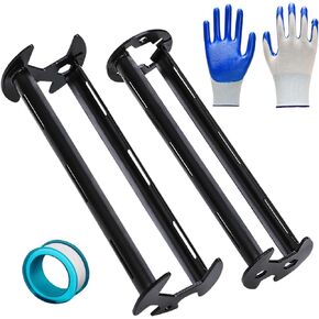 2PCS Basin Wrench Multifunctional Sink Wrench 11 Sizes Faucet Tool Plumbers Wrench Universal Socket Wrench Plumbing Tools for Tight Spaces Kitchen Bathroom Home with Glove
