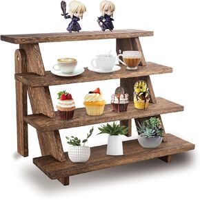 Wooden Cupcake Stand - 4 Tier Cupcake Display Stand, Rustic Tiered Display Stand, Tool Free Installation Cupcake Stand for Baby Shower Decorations Birthday Party Supplies