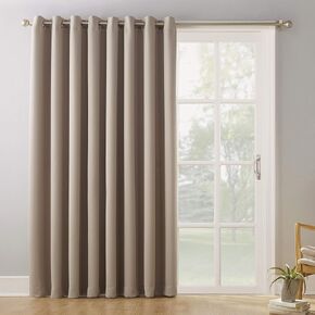 Sun Zero Easton Extra-Wide Blackout Grommet Sliding Patio Door Curtain Panel