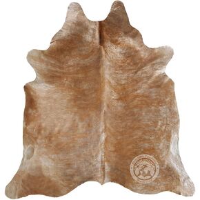 Sunshine Cowhides 100% Genuine Palomino Beige Cowhide Rug - Modern Style Animal Skin Rug & Floor Carpet for Living Room, Bedroom, Kitchen & More - Extra Large (6x7-8 Ft.)