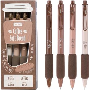 Gel Pens 4 Pcs Cute Cat Pens Black Ink 0.5mm Fine Point Smooth Writing Pen with Comfortable Grip, Kawaii Stationary Quick Dry Retractable Pens for Journaling Note Taking