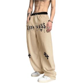 SHENHE Men's Graphic Print Jogger Pants Drawstring Sweatpants with Pocket