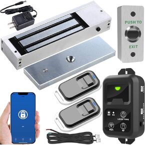 UHPPOTE 2.4GHz WiFi Outswinging Indoor 1200lb Electric Magnetic Door Lock Kit System with Remote and Smartphone app Control
