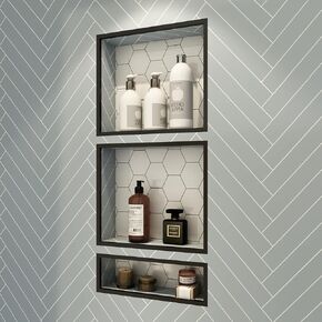 Shower Niche, Shower Niche Ready for 16"X34"(16"x14"+16"x20"),Set of Two Organizer,Recessed Shower Shelf Easy Installation and Bonding Friendly,for Bathroom Storage