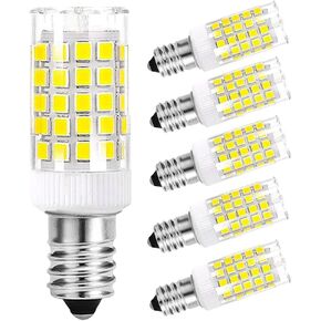 E14 European Base Bulb，Turkish Lamp Bulb Replace Dimmable,4W Equivalent 40W Incandescent Bulb, AC 110V-130V，Daylight White 6000K, 350LM,5-Pack