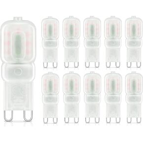 G9 LED Bulb Dimmable 3W, 25W Halogen Equivalent, 3000K Soft Warm White, 120V No-Flicker, Chandelier Lighting 270LM (10 Pack)
