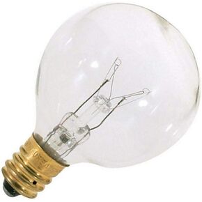 Satco S3846 120V Candelabra Base 25-Watt G12.5 Light Bulb, Clear