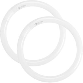 FC12T9/CW 32W Cool White Circular Light Bulbs, 12 inch Round T9 32 Watts FC12T9/841 4100K Circline Fluorescent Bulb, Replacement Kitchen and Bath Circle Light Bulb, G10q 4 Pin Prong, 2 Pack