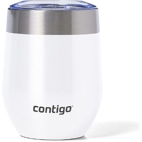 Contigo River North Stainless Steel Wine Tumbler with Splash-Proof Lid, 12oz., 2 Pack, Dark Ice & Stainless Steel