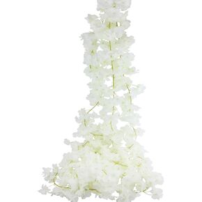 3 Pcs Cherry Blossom Garland Hanging Cherry Blossom Vines 18.48 ft White Artificial Cherry Blossom Flower Vines Fake Silk Flower Garland Outdoors for Home Wedding Garden Party Arch Decor