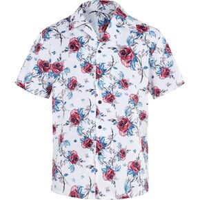 Hawaiian Shirts for Men Casual Button Down Shirts Short Sleeve Floral Beach Shirts