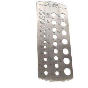 A.D. International DIY Hand Tool Drill Gauge Stainless Steel 1/16"- 1/2" by 64ths- Imperial Standard Hand Tool