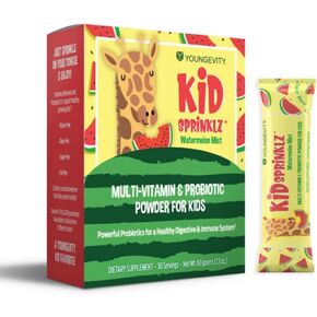 Youngevity Kidsprinklz Watermelon Mist Multi-vitamin Powder - Kids Multivitamin & Toddler Multivitamin - Vitamins, Minerals, & Probiotics - 30 Servings