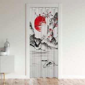 jejeloiu Leopard Print Door Curtain for Doorway Privacy 42"x80" Cheetah Rose Flower Closet Door Cover Curtain for Bedroom Living Room Safari Floral Blossom Red Room Divider Curtain Cover