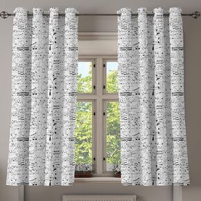 Lunarable Psychedelic Grommet Curtain, Cats with Costumes Bow Ties Humor Kitty Animal Sketch Illustration, Decorative 2-Panel Window Drapes for Bedroom Living Room, 50" x 54", Black White