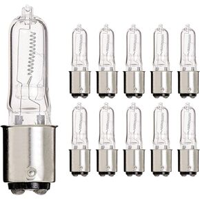 KOR (Pack of 10) Q75CL/DC - 120-Volt - Halogen JD Type T4 - BA15D - DC Bayonet Base - 75-Watt - Clear Light Bulbs
