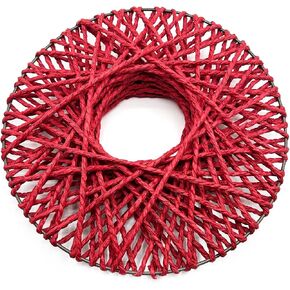 silllule Boho Wall Basket Decor Boho Hanging Woven Basket Wall Decorative Boho Rattan Wicker Basket Wall Art Decor for Home Kitchen Farmhouse Living Rooms Bedrooms Office Decoration(Red)