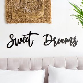 Charming 'Sweet Dreams' Wall Art: Premium Metal Wall Decor for Bedroom - Perfect Above Bed Decoration | Inspirational Wall Decorations for Bedroom | Stylish Wall Art for Bedroom