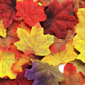 450 Pcs Artificial Fall Leaves Decoration,Fake Fall Leaves for Halloween Fall Decor Party Festival Thanksgiving Table Decorations(9 Colors)