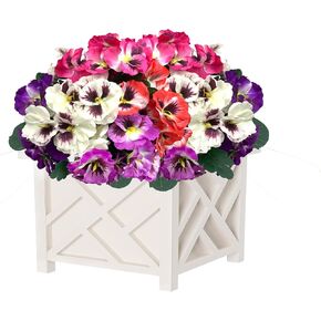 Artificial Flowers for Outdoors,10 Bundles UV Resistant Fake Silk Pansy Flowers,Summer Pansies Faux Plants Outdoor Decorations for Patio,Garden Porch Planters(Mix-Color)