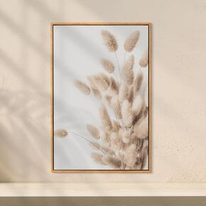 Canssape Framed Boho Wall Art Decor,Beige Wall Art Painting Nature Wall Art Decor Canvas Botanical Wall Decor for Bedroom Large Boho Wall Art for Living Room (16"x24"Framed)