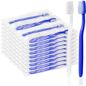 50 pcs Prepasted Disposable Toothbrushes Bulk Individually Wrapped Pre Pasted Soft Toothbrush, Single Use Travel Toothbrushes for Homeless Camping Travel